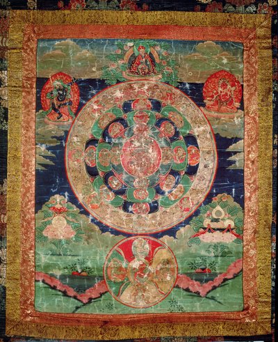 Bardo Mandala, Thangka showing the period between death and reincarnation by Tibetan School